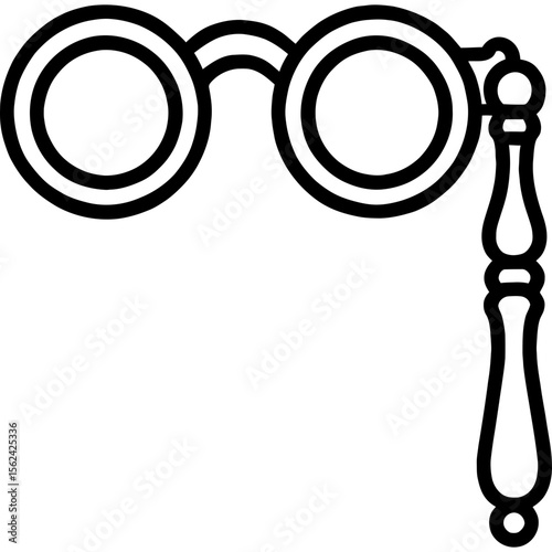Lorgnette opera glasses outline icon vector