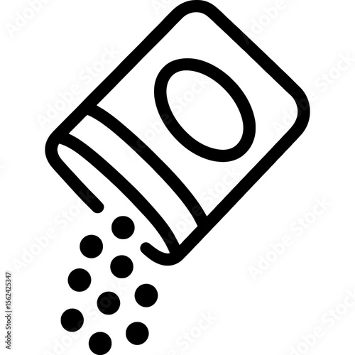 Mustard seeds spilling from container outline icon vector