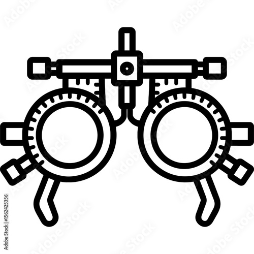 Optician's trial frame outline icon vector