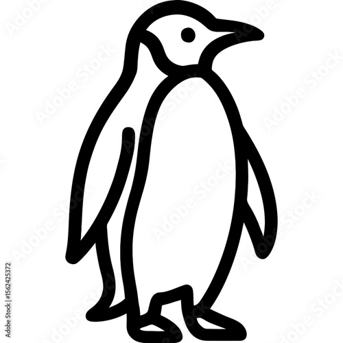 Penguin standing outline icon vector