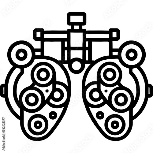 Optometry phoropter outline icon vector