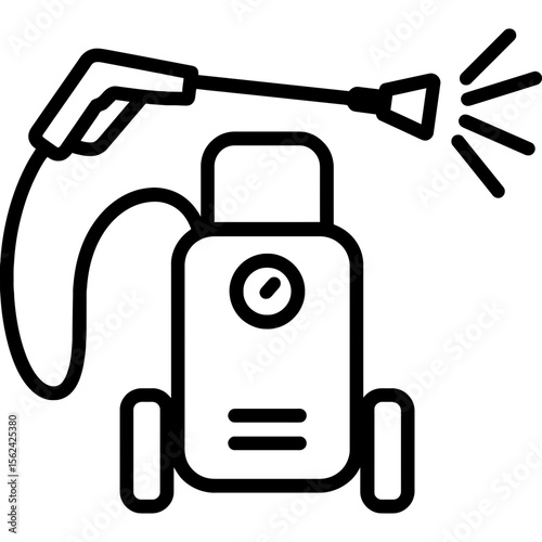 Pressure washer outline icon vector