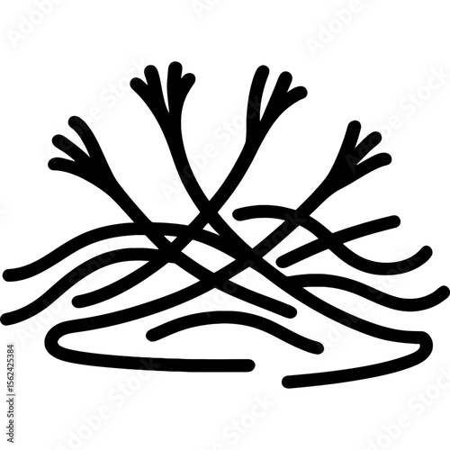 Saffron threads outline icon vector