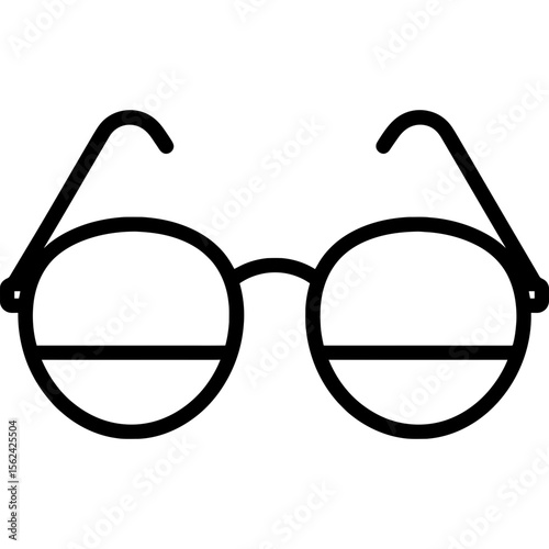 Bifocal lenses outline icon vector