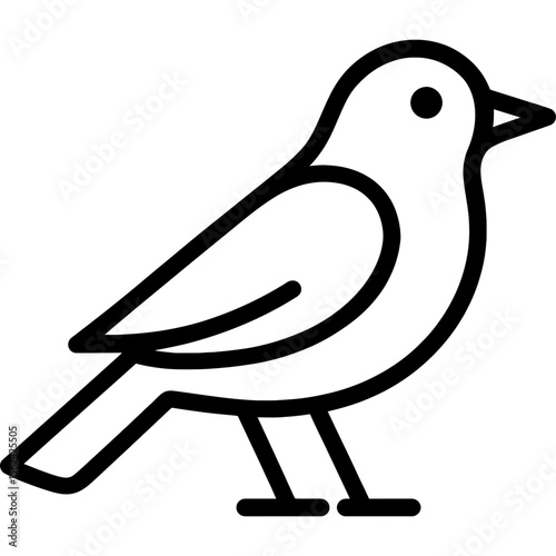 Bird side profile outline icon vector