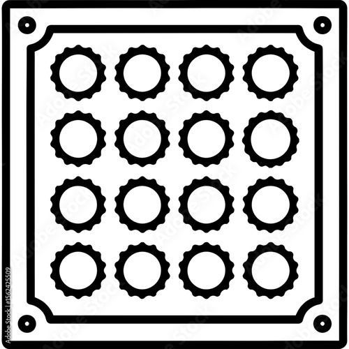 Bottle cap collector display outline icon vector