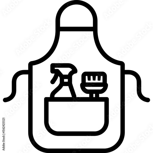 Cleaning apron outline icon vector