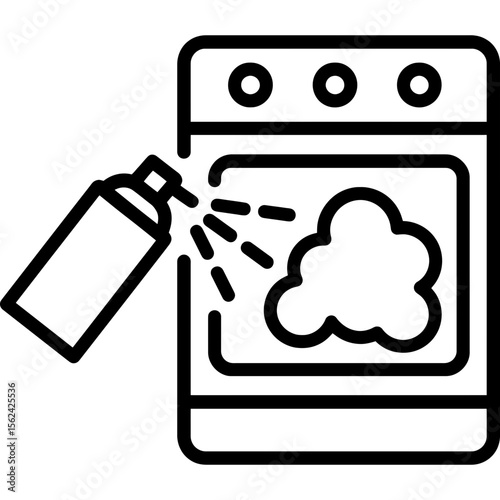 Oven cleaner aerosol spray icon outline vector