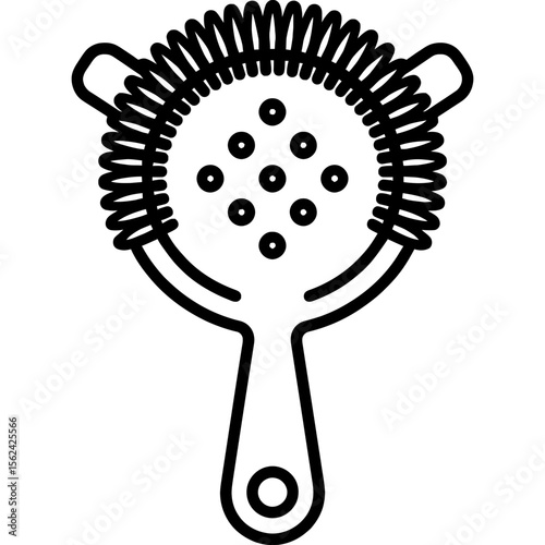 Hawthorne style cocktail strainer outline icon vector