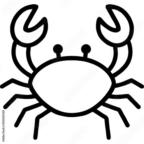 Crab with claws outline icon vector