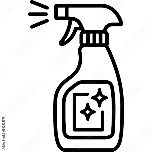Glass cleaner spray bottle outline icon vector