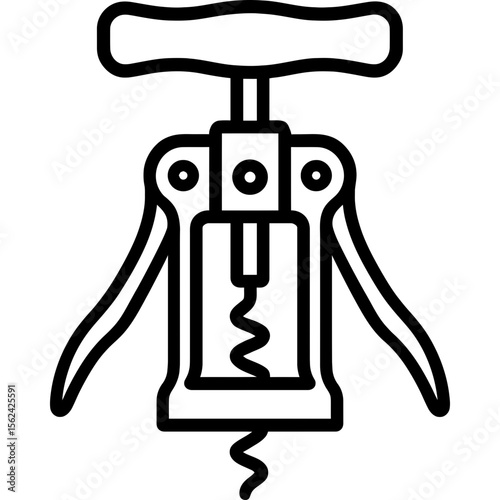 Corkscrew outline icon vector