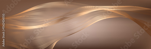 Abstract Music background. Big Data Particle Flow Visualisation chemical industry. Science infographic futuristic illustration. Sound wave. Premium background design with mocha mousse sound wave
