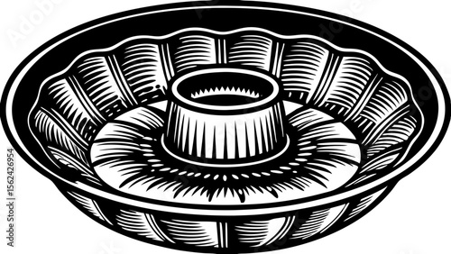 Vector illustration of a bundt cake pan, baking utensil design, kitchen accessories