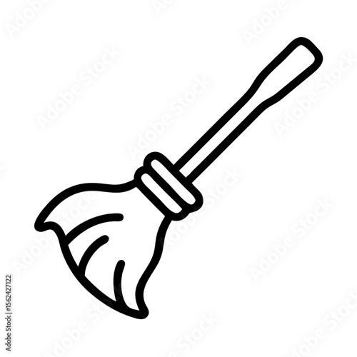 Vector illustration of a broom, cleaning tool design, household maintenance