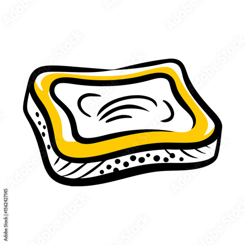 Vector illustration of a stylized soap bar, personal hygiene product design