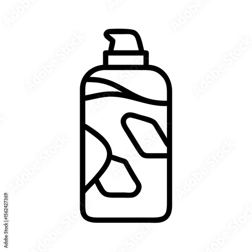 Vector illustration of a cosmetic bottle with unique design, beauty product packaging
