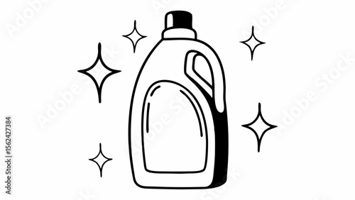 Vector illustration of a laundry detergent bottle, cleaning product design, household supplies