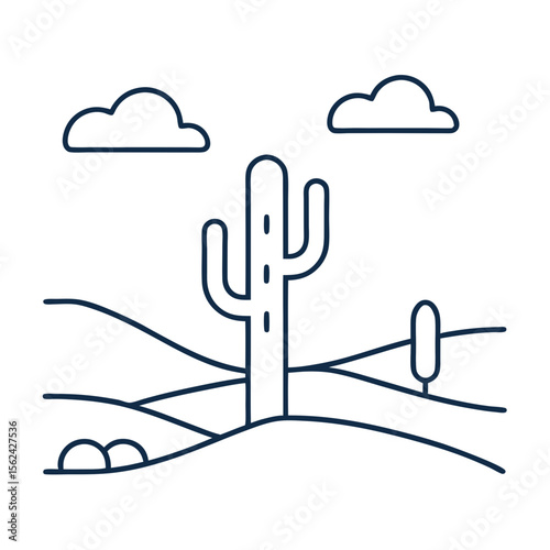 Cactus icon in flat desert style