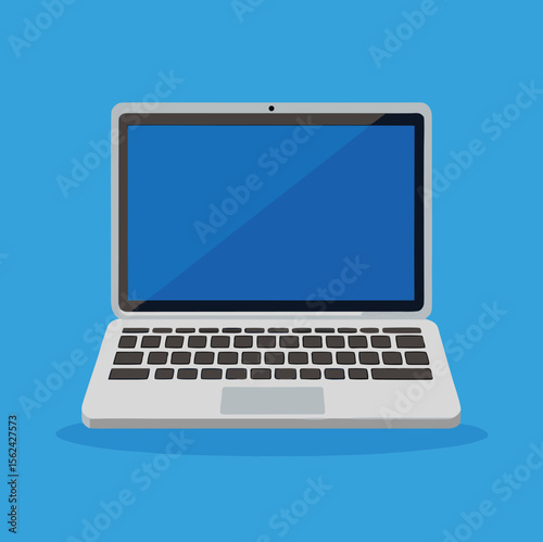 laptop with blue screen
