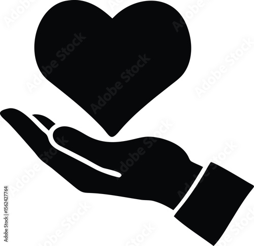 Human hand gently holding a red heart with a delicate touch gesture symbolizing love and care isolated on white background isolated on transparent background