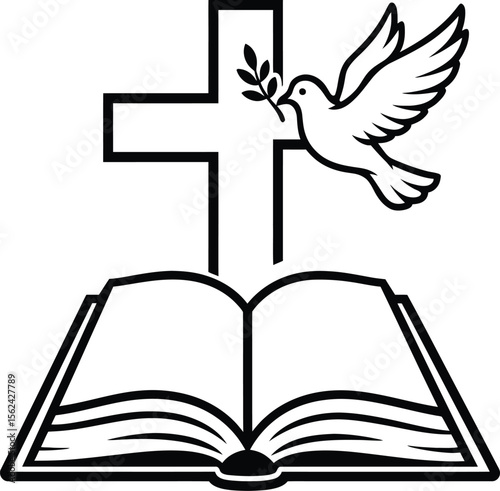 Web Christian Faith and Symbols Collection – Cross, Jesus, Prayer, and Hope Illustrations

