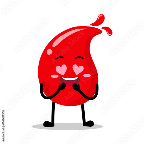 Cute Hand Drawn Crazy In Love Red Blood Drop