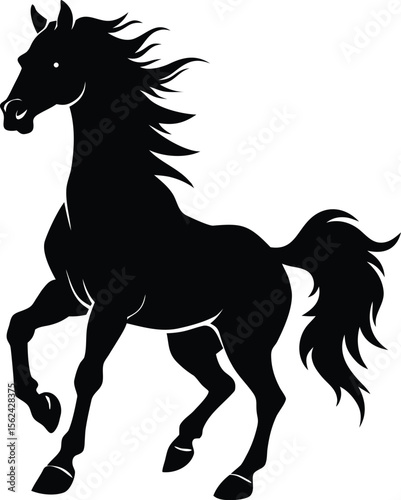 Stallions Cast in Ink-Black Fury