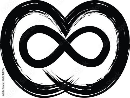 Endless love symbol with a heart at the center a continuous loop design isolated on white background isolated on transparent background