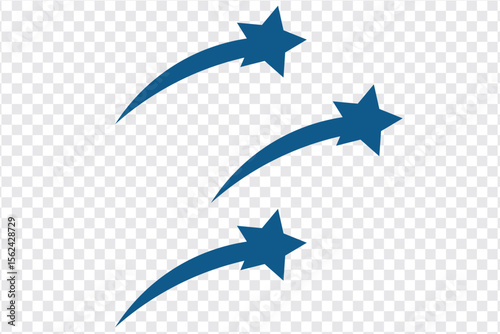 Falling stars set icon meteorites or comets. Star fall icon sign vector. 