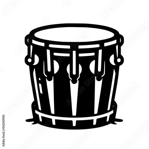 Minimalist Black SVG Silhouette of a Samba Drum for Brazilian Carnival and Music-Themed Design Projects