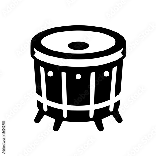Minimalist Black SVG Silhouette of a Samba Drum for Brazilian Carnival and Music-Themed Design Projects