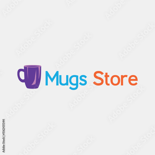 coffee mug shop logo design vector