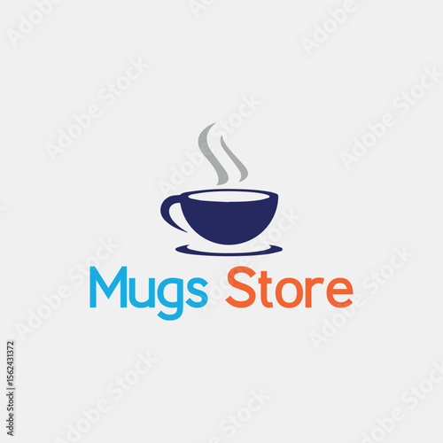 coffee mug shop logo design vector