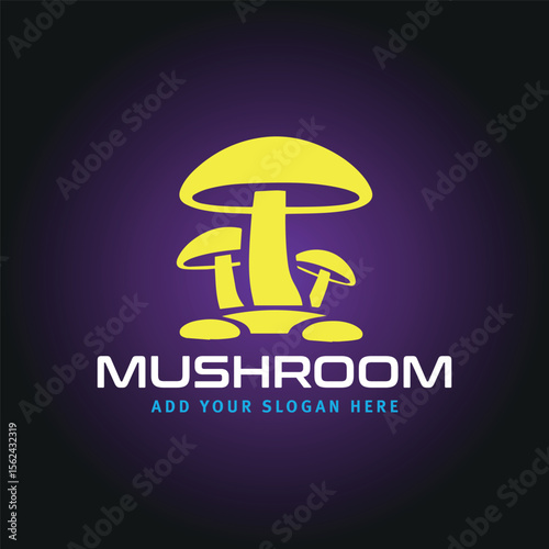 mushroom logo design vector