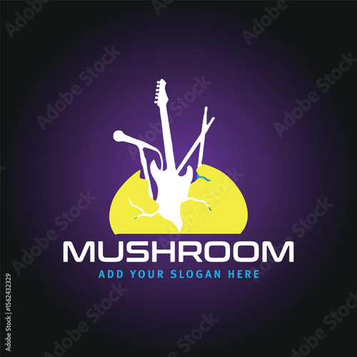 mushroom logo design vector