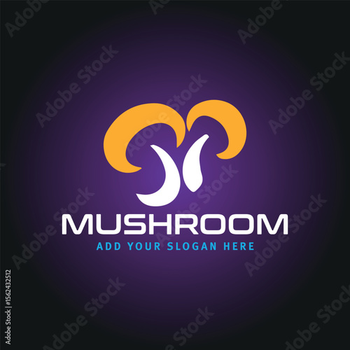 mushroom logo design vector