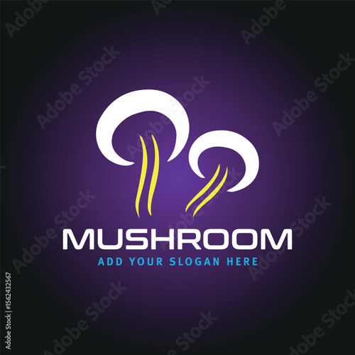 mushroom logo design vector