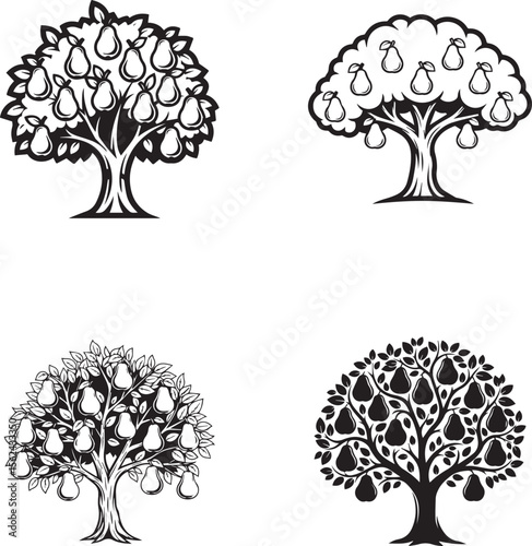 vector illustration of pear tree