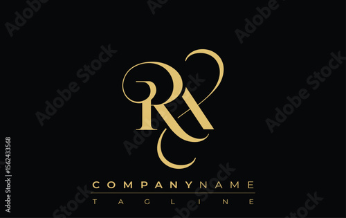 RX Abstract Creative Jewelry Logo. A stylish logo featuring golden monogram initials in an elegant and modern typography, perfect for branding