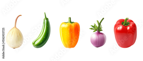 Pack Collection Vibrant Vegetables Fresh Produce Healthy Eating Colorful Food set against transparent background