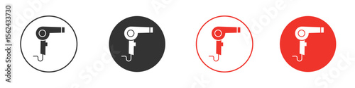 Blow dryer icon. Black style vector icons. Isolated sign symbol