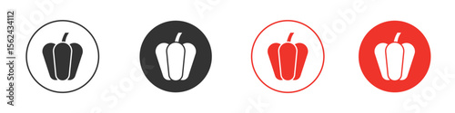 Capsicum icon. Black style vector icons. Isolated sign symbol