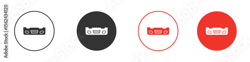 Car bumper icon. Black style vector icons. Isolated sign symbol