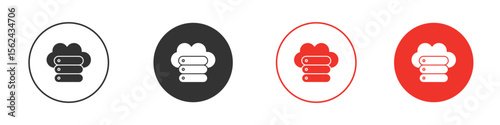 Cloud server icon. Black style vector icons. Isolated sign symbol