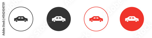 Compact car icon. Black style vector icons. Isolated sign symbol