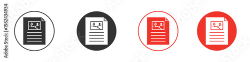 Content icon. Black style vector icons. Isolated sign symbol