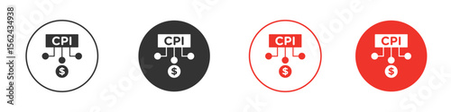 Consumer prices index icon. Black style vector icons. Isolated sign symbol