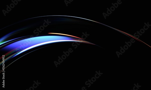 Abstract minimalist design, colorful glass shape, 3d render