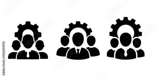 Professional Team Management Icon set - Business Collaboration Symbols